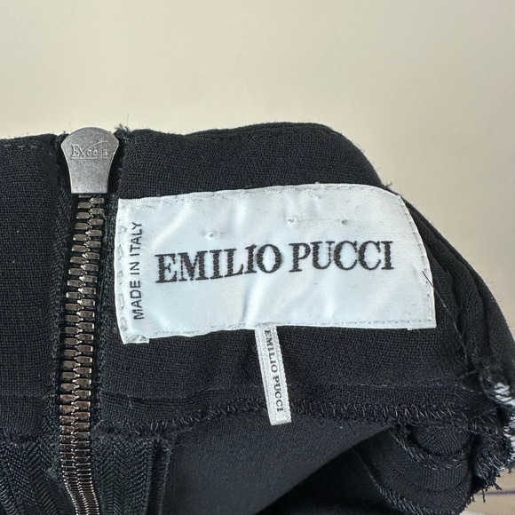 Emilio Pucci Black Wool Sheath Dress Strappy Designer Quiet Luxury Career Preppy - Picture 6 of 16